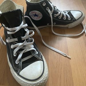 Black Converse Hightops size 7W